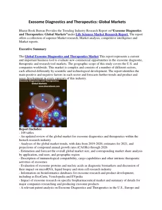 exosome diagnostics and therapeutics global