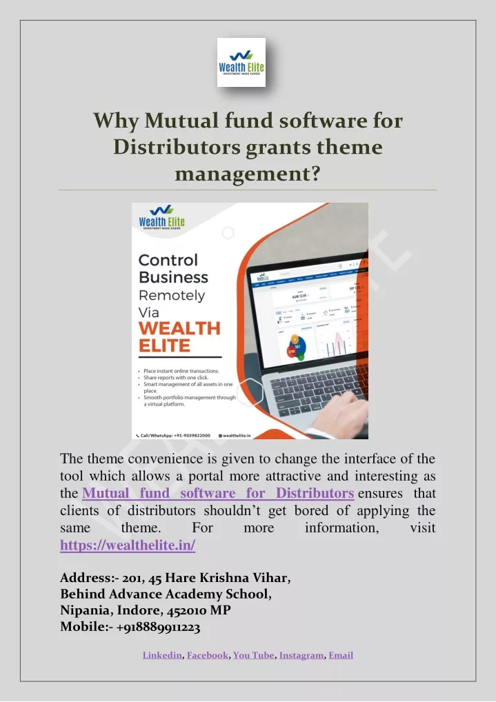 why mutual fund software for distributors grants