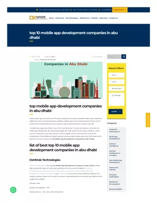 Top 10 Mobile App Development Cost In Abu Dhabi | DxMinds