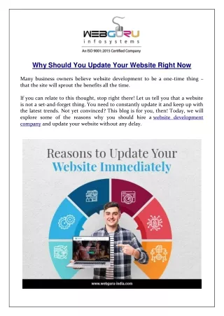 why should you update your website right now many