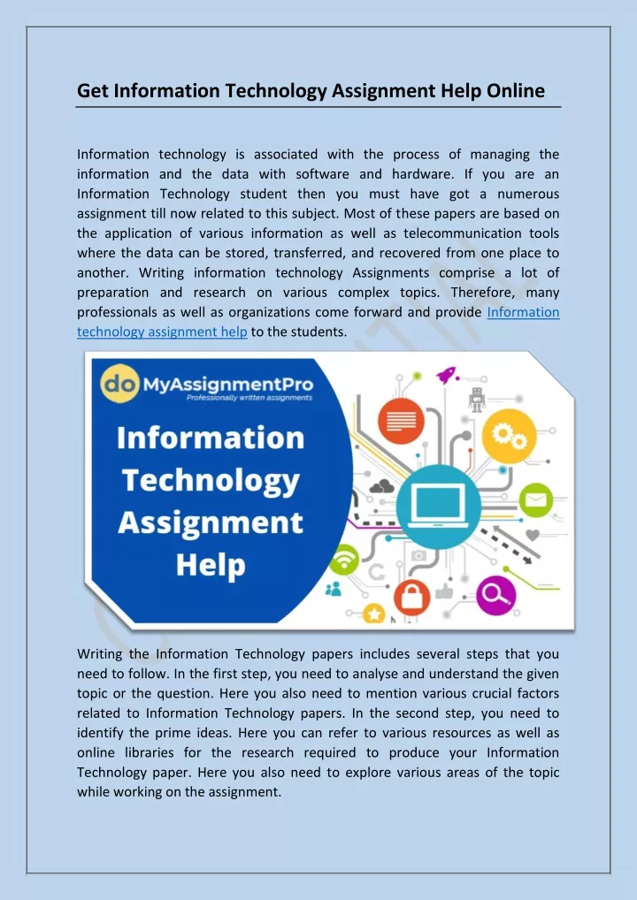 get information technology assignment help online