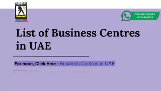 Business Centres & Coworking Spaces in UAE.