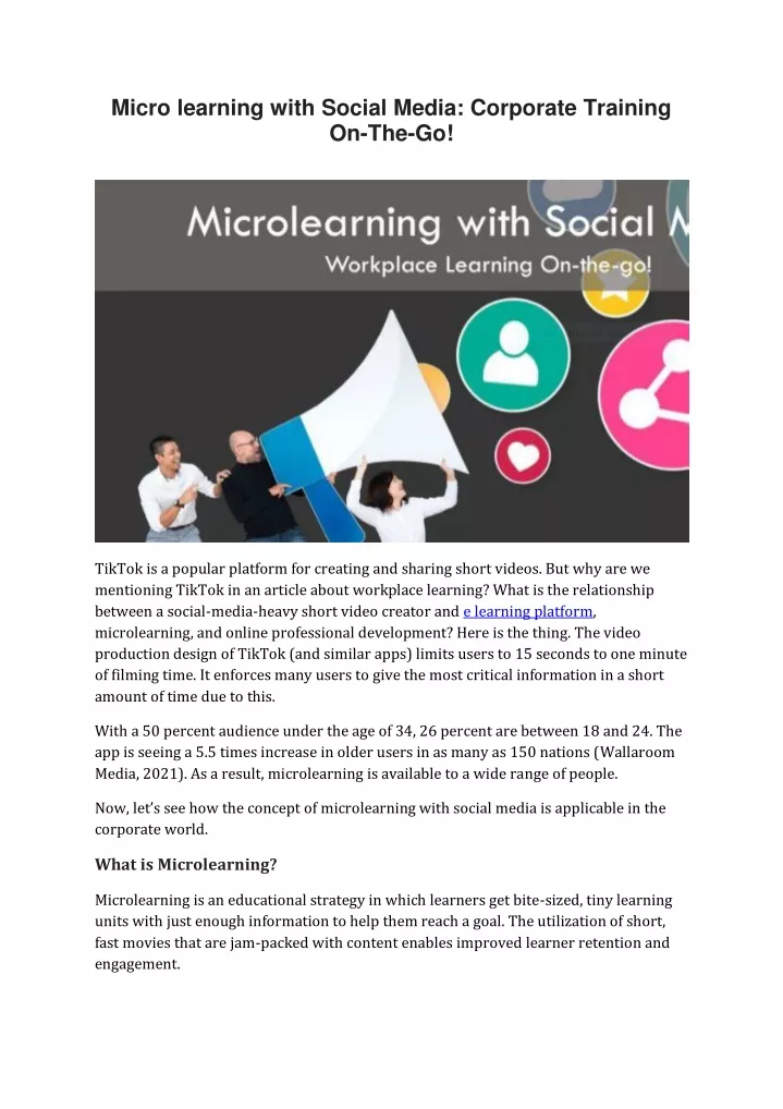 micro learning with social media corporate