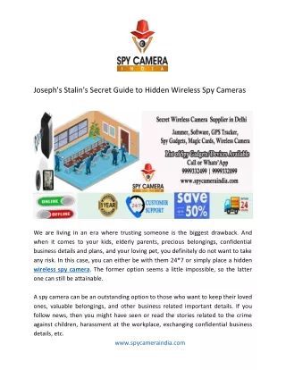 Joseph's Stalin's Secret Guide to Hidden Wireless Spy Cameras