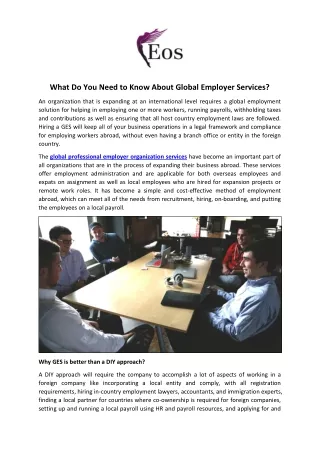 what do you need to know about global employer