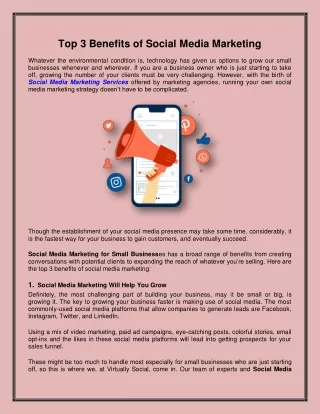 Top 3 Benefits of Social Media Marketing
