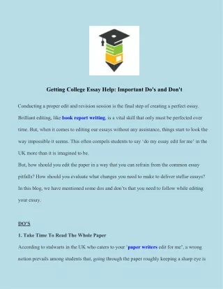 getting college essay help important