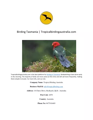 Birding Tasmania