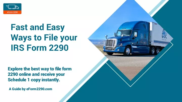 fast and easy ways to file your irs form 2290