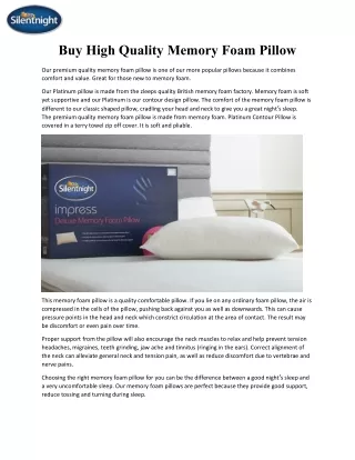 High Quality Memory Foam Pillow