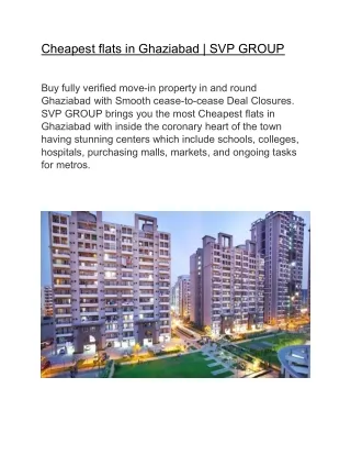 cheapest flats in ghaziabad svp group