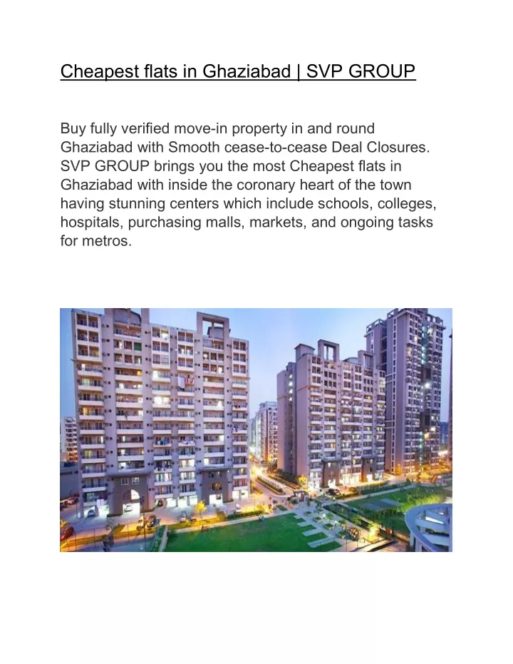 cheapest flats in ghaziabad svp group