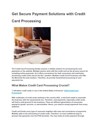 get secure payment solutions with credit