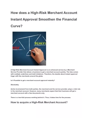 how does a high risk merchant account