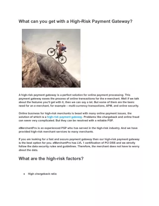what can you get with a high risk payment gateway