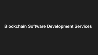 Blockchain Software Development Services