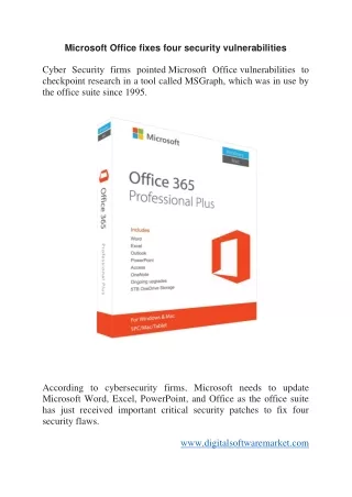 Microsoft Office fixes four security vulnerabilities