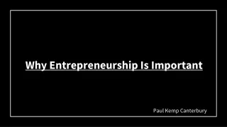 Why Entrepreneurship Is Important