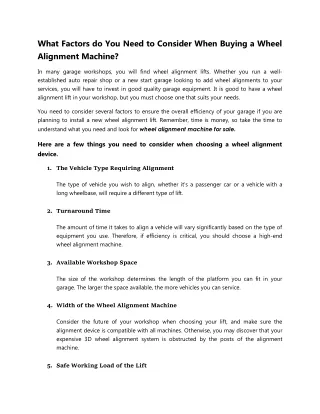what factors do you need to consider when buying