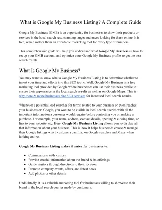 what is google my business listing a complete