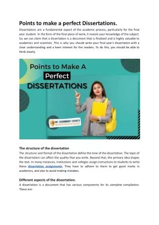 points to make a perfect dissertations