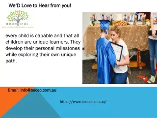 we d love to hear from you