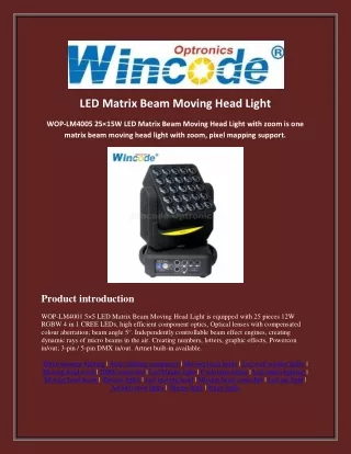 led matrix beam moving head light