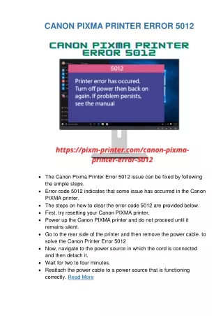 Canon Pixma Printer Error 5012 | Canon Error Code Solutions