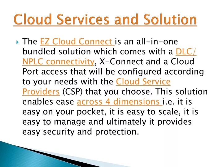 cloud services and solution