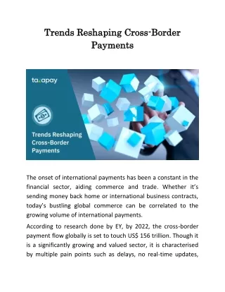 Trends Reshaping Cross-Border Payments