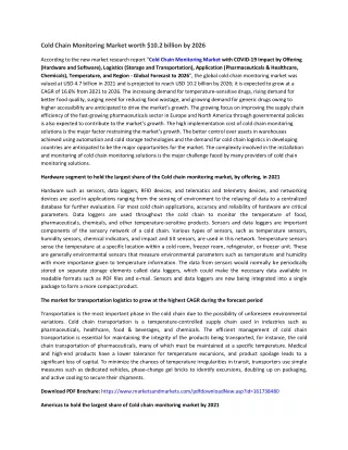 cold chain monitoring market worth 10 2 billion