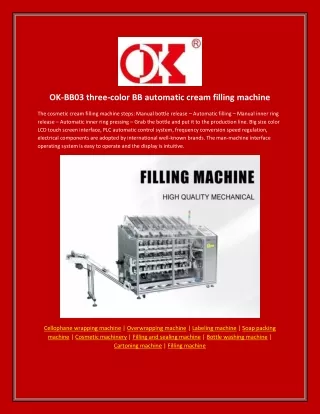 ok bb03 three color bb automatic cream filling