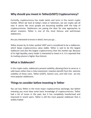 Why should you invest in Tether(USDT) Cryptocurrency_-converted