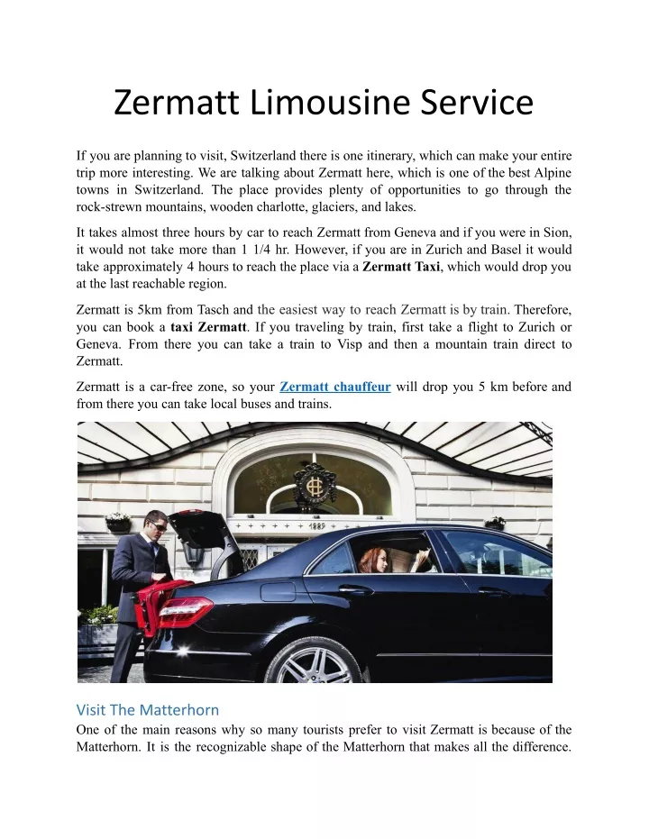 zermatt limousine service