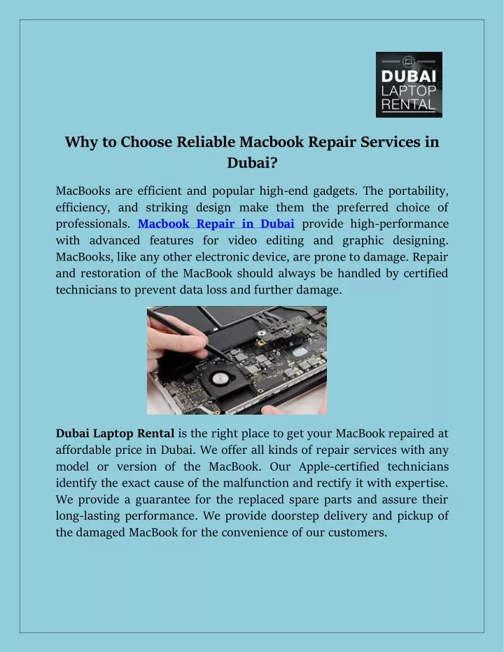 why to choose reliable macbook repair services