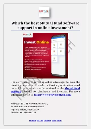 which the best mutual fund software support