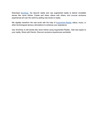 download snicsnac go beyond reality