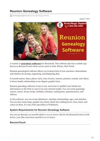 Reunion Genealogy Software