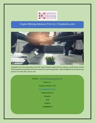 Crypto Mining Advisory Firm Us Kryptechs.com-converted