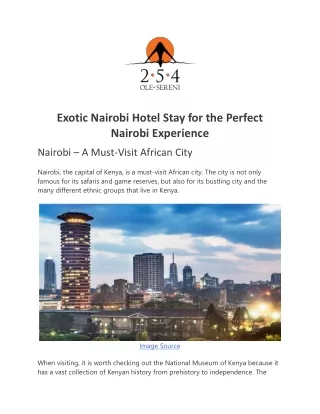 Exotic Nairobi Hotel Stay for the Perfect Nairobi Experience-converted