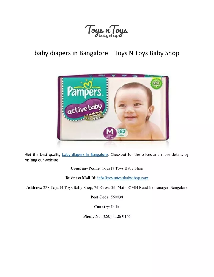 baby diapers in bangalore toys n toys baby shop
