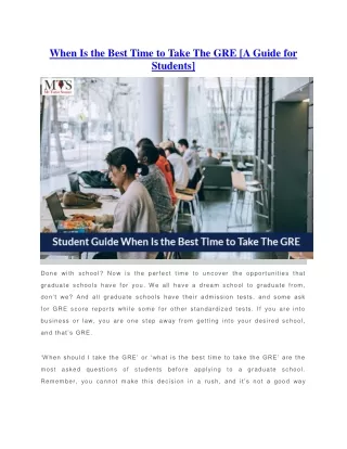 when is the best time to take the gre a guide