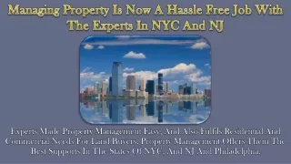 Managing Property Is Now A Hassle Free Job With The Experts In NYC And NJ