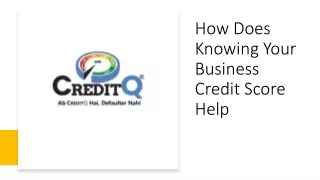 how does knowing your business credit score help
