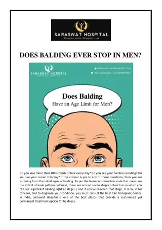 does balding ever stop in men