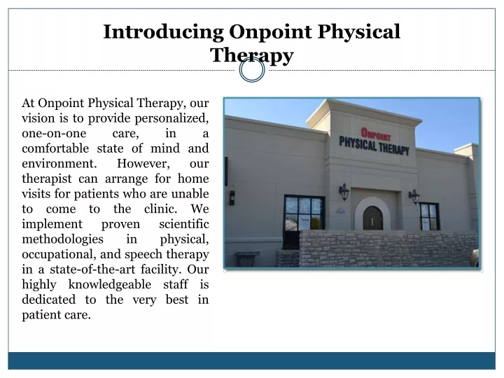 introducing onpoint physical therapy
