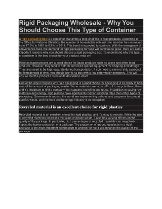 rigid packaging wholesale why you should choose