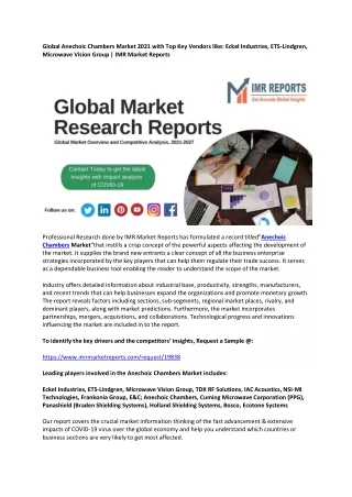 global anechoic chambers market 2021 with