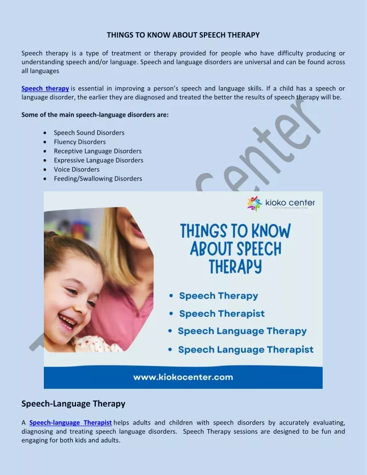 things to know about speech therapy