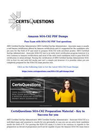 Verified SOA-C02 PDF Dumps - Guarantee Success in SOA-C02 Exam